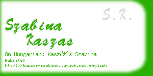 szabina kaszas business card